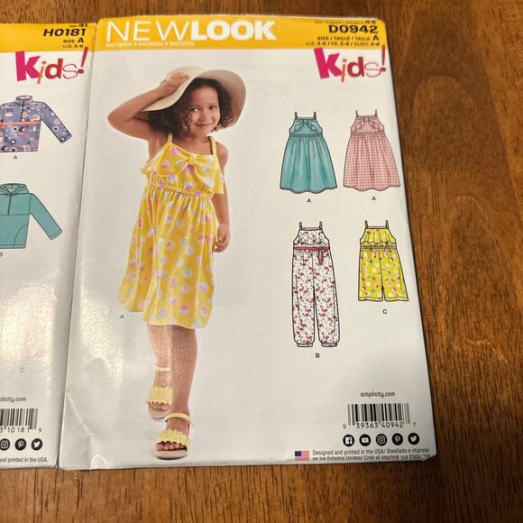 Simplicity Kids New Look Sewing Patterns Uncut, brand new D0942 Size A 3-8 6296 - Picture 2 of 5